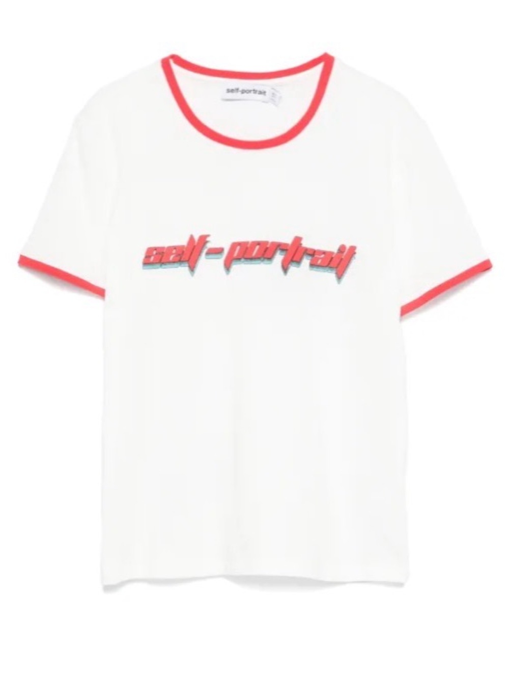 Self-Portrait Top Women’s 4 White Tee with Red Logo